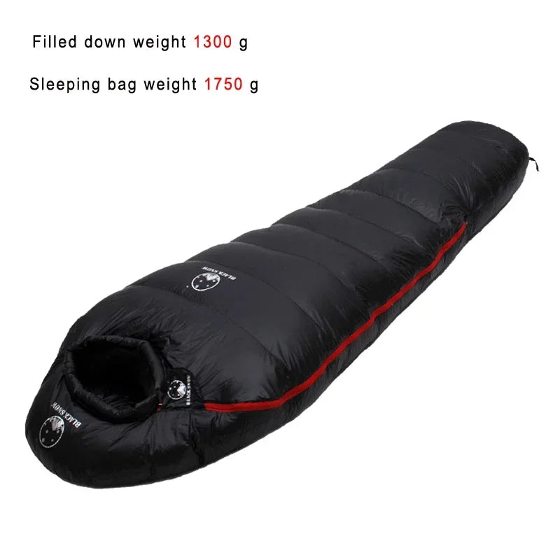 Very Warm White Goose Down Filled Adult Mummy Style Sleeping Bag Fit for Winter Thermal 4 Kinds of Thickness Camping Travel