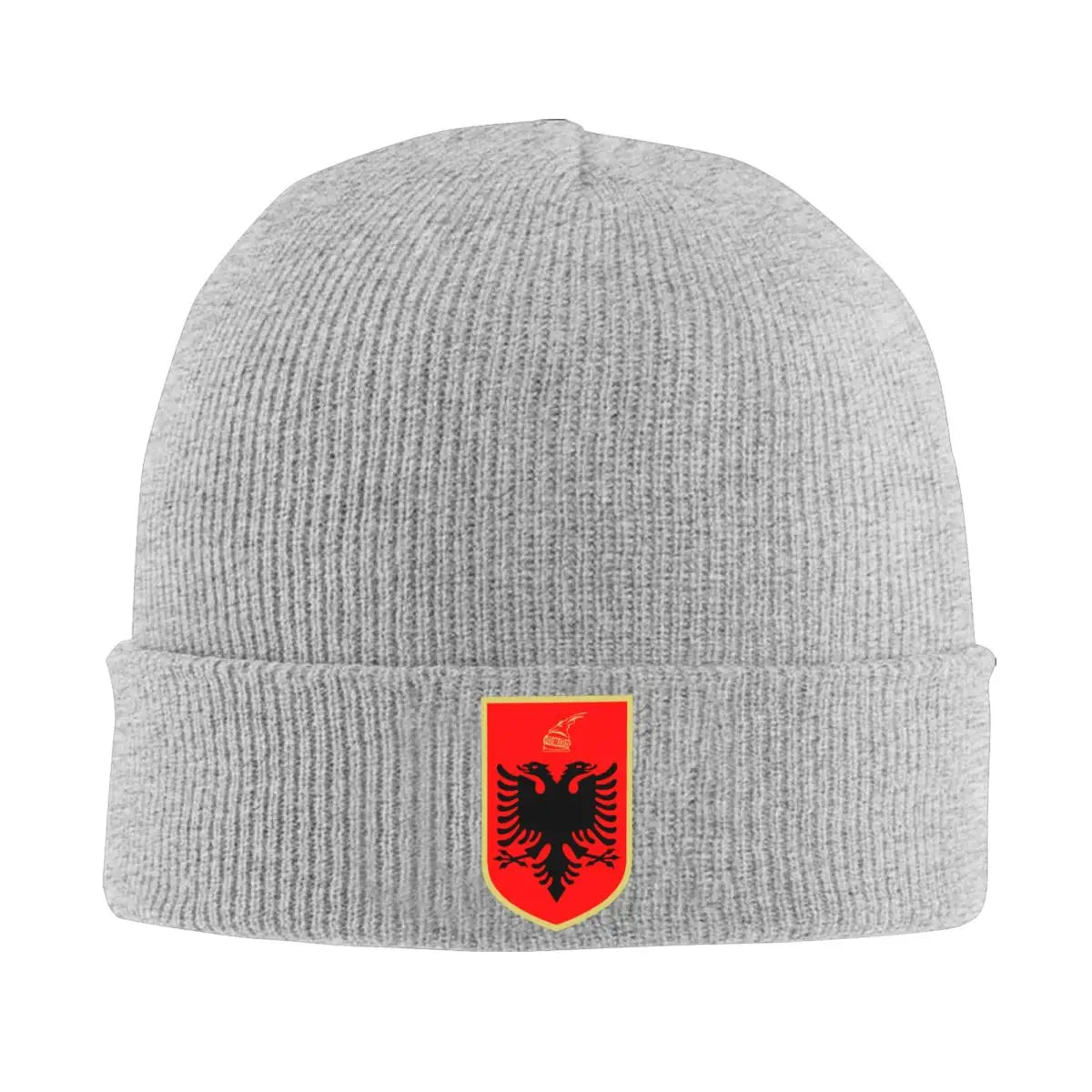 Custom Emblem Of Albania Eagle Bonnet Hats Hip Hop Knit Hat For Women Men Warm Winter Albanian Patriotic Skullies Beanies Caps