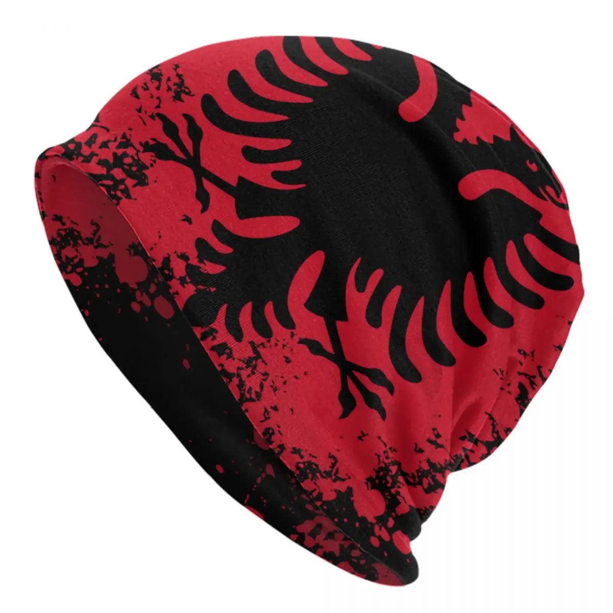 Albanian Flag Pattern Beanie Cap Unisex Winter Warm Bonnet Knitted Hats Fashion Albania Patriotic Skullies Beanies Hats For