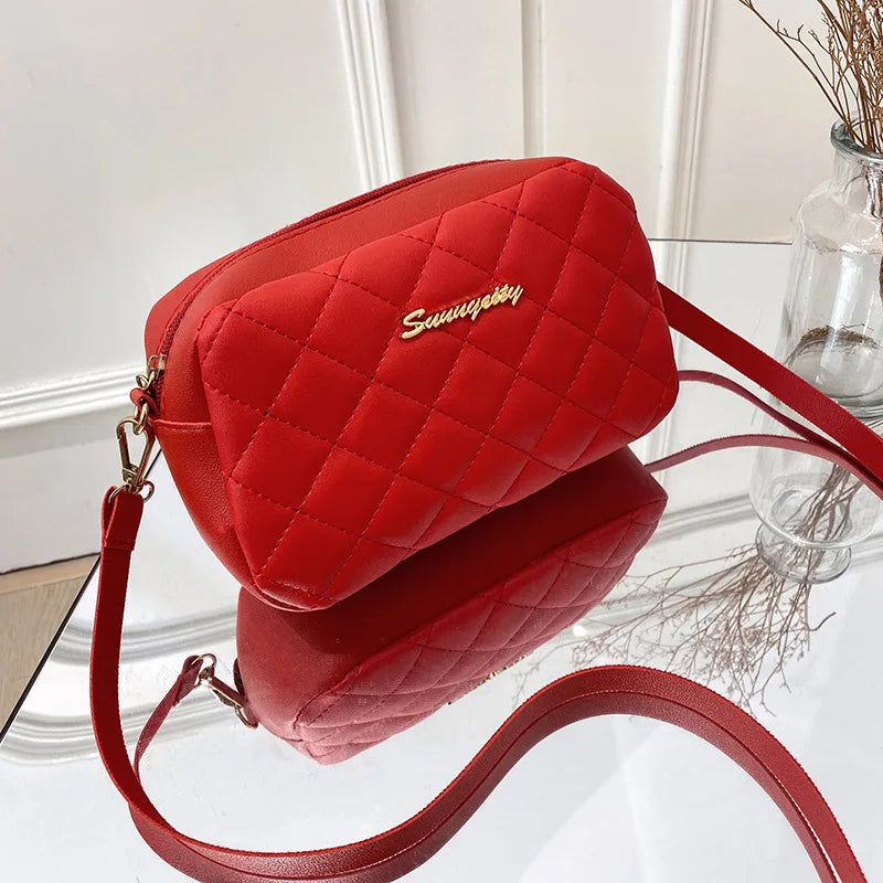 2024 New Luxury Tassel Small Messenger Bag for Women Lingge Embroidery Casual Female Shoulder Bags Fashion Ladies Crossbody Bags