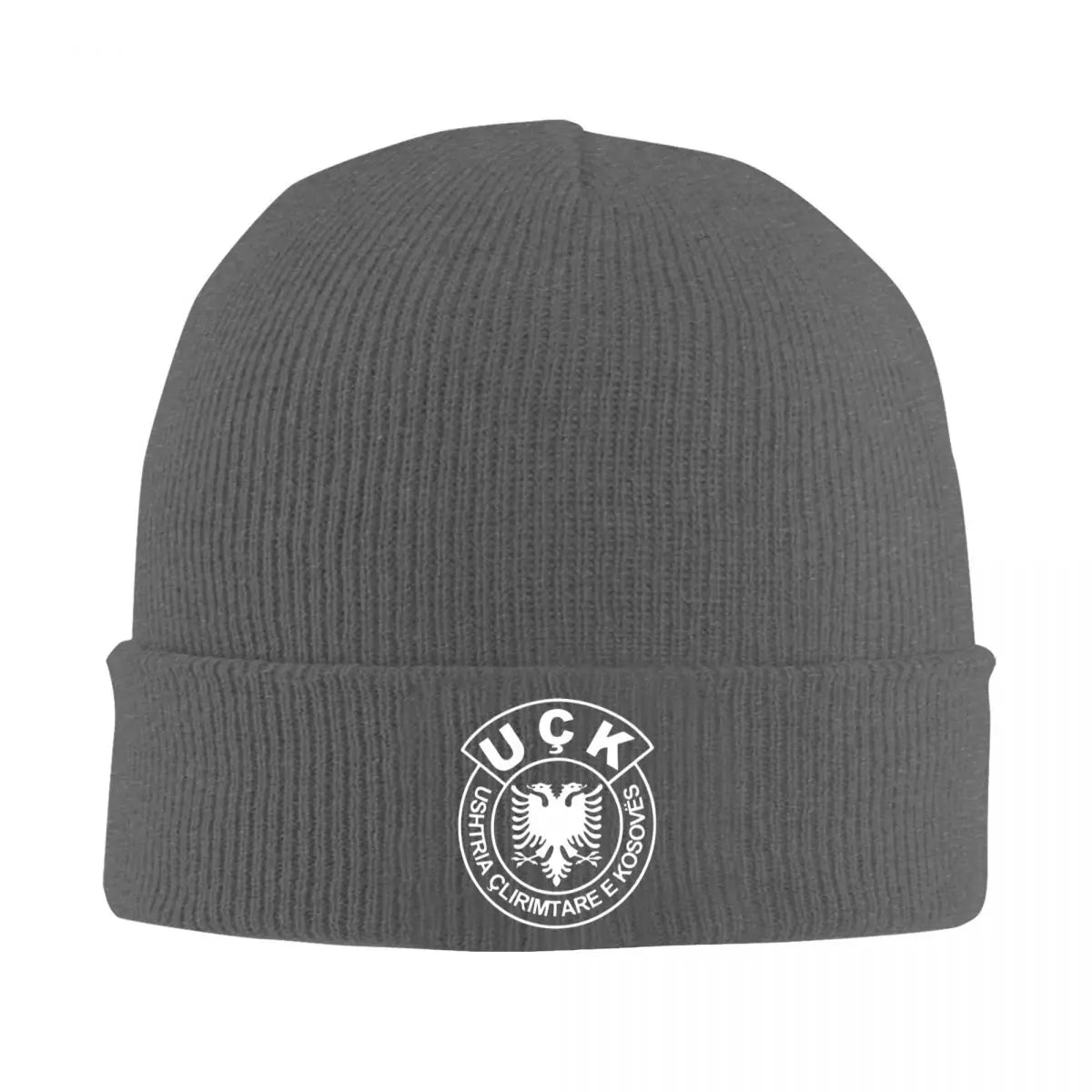 Uck Albanian Eagle Beanie Hats White Logo Skullies Beanies Kpop Elastic Female Male Caps Autumn Pattern Retro Bonnet Hats Gift