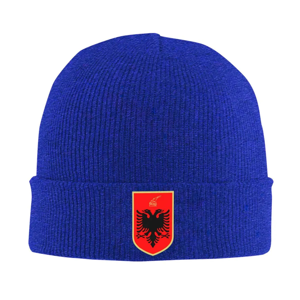 Custom Emblem Of Albania Eagle Bonnet Hats Hip Hop Knit Hat For Women Men Warm Winter Albanian Patriotic Skullies Beanies Caps