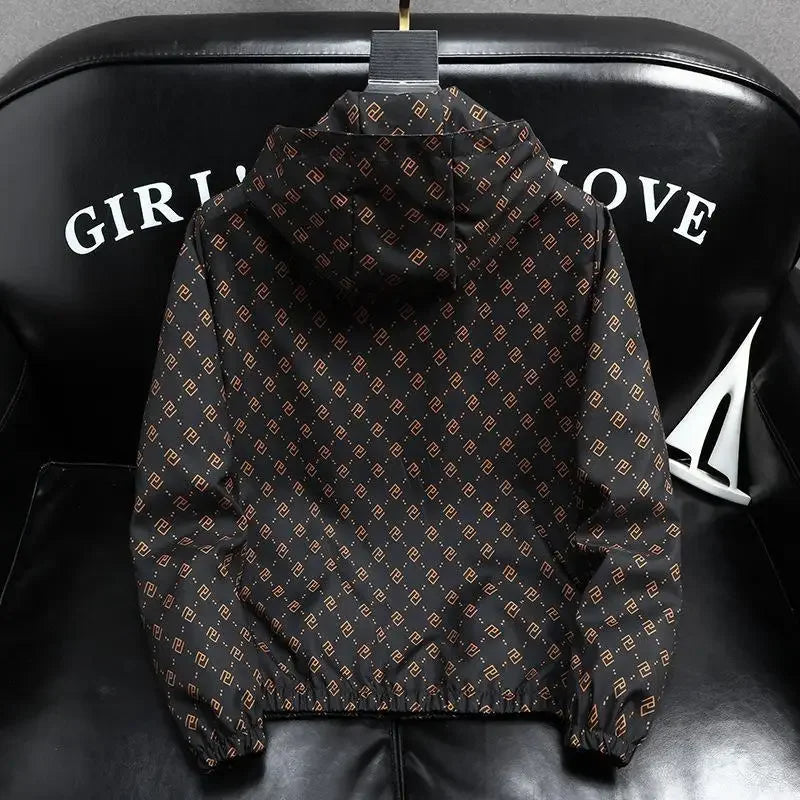 Trendy Loose-Fit Men's Jacket New Spring Autumn Style Versatile Simple Hooded Casual Jacket Fashionable Cross-Border Brand