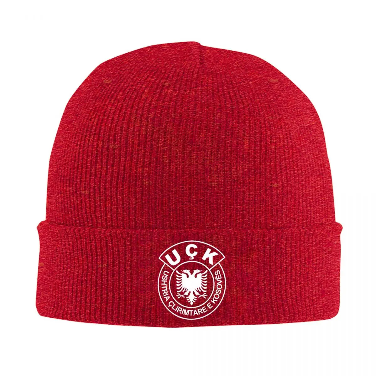 Uck Albanian Eagle Beanie Hats White Logo Skullies Beanies Kpop Elastic Female Male Caps Autumn Pattern Retro Bonnet Hats Gift