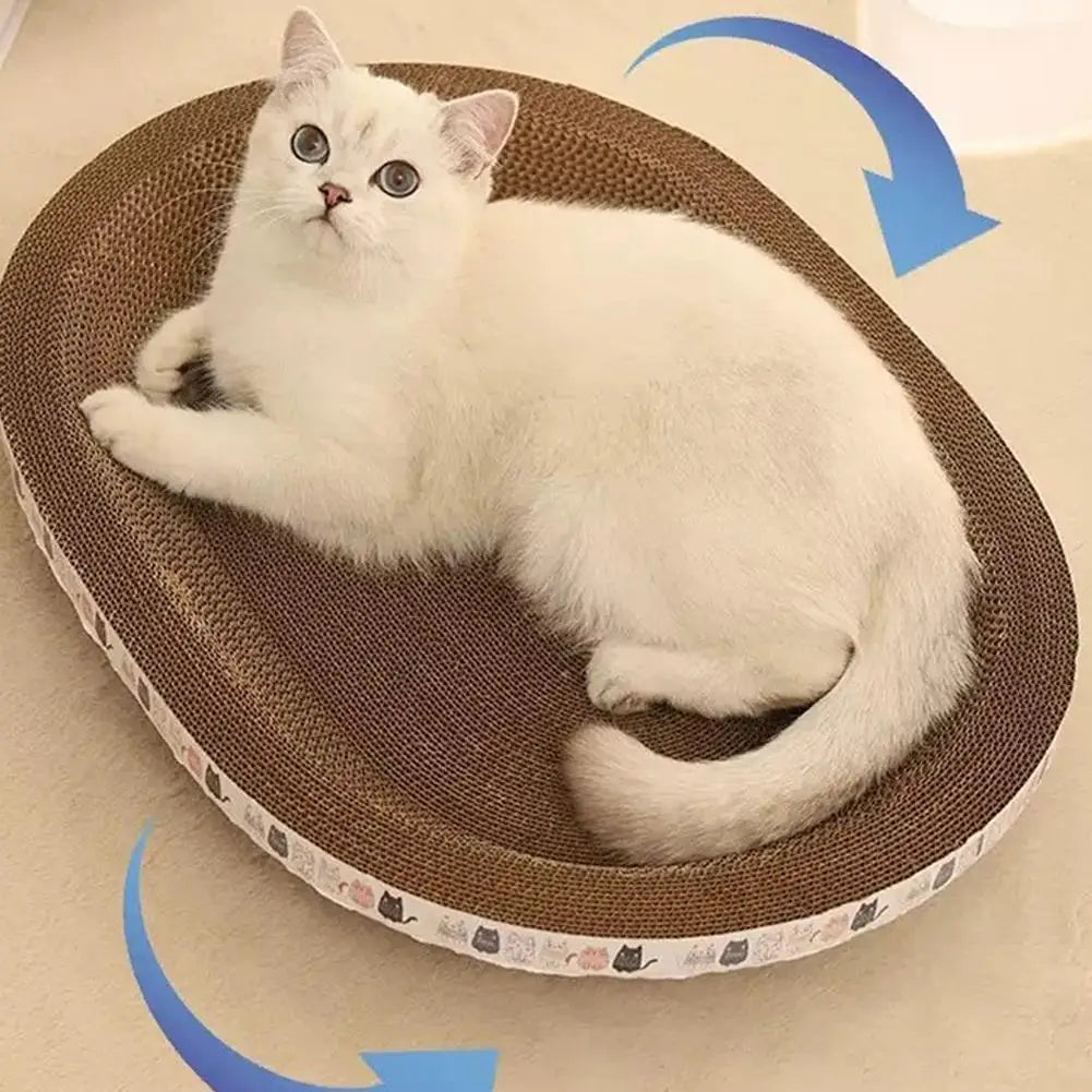 Cat Scratcher Cardboard Round Oval Cat Scratch Pad Bowl Nest for Indoor Cats Grinding Claw Round Cat Scratching Board