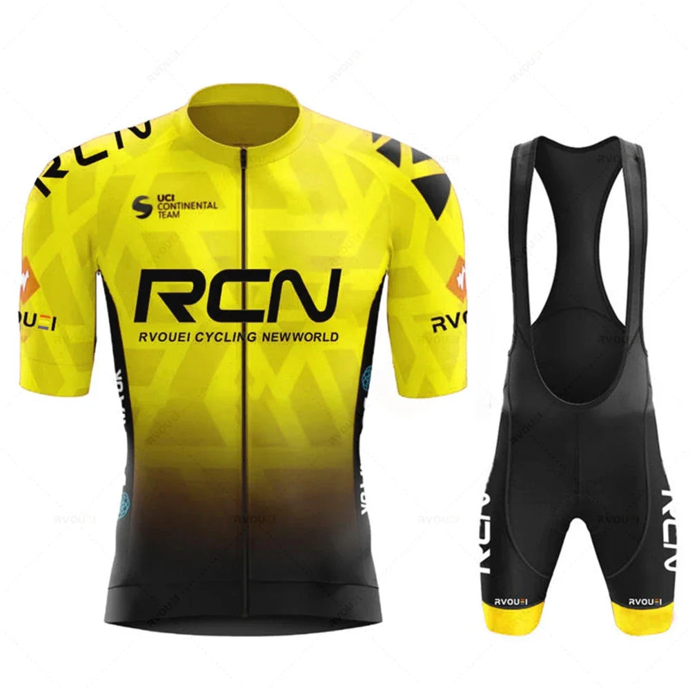 2023 RCN Team Cycling Jersey Set Summer Breathable Road Bicycle Suit Riding Uniform Bike MTB Clothing New Sports Cycling Kits