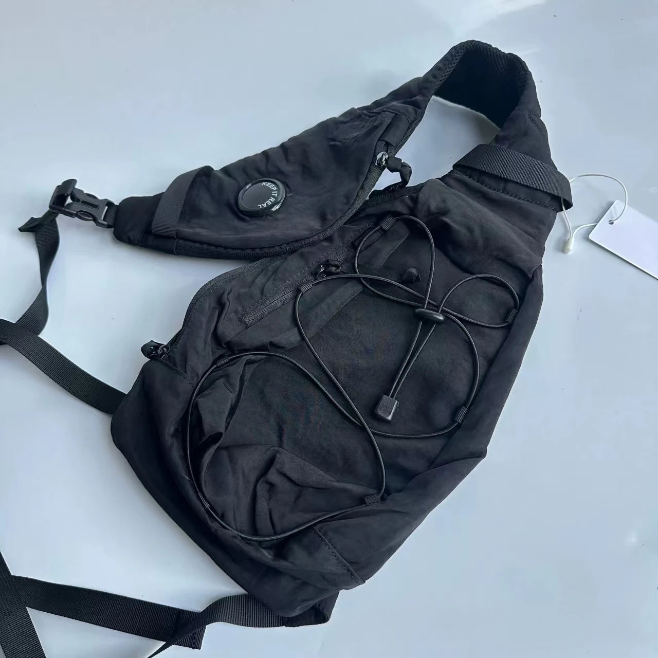 2024 New Men Fashion Chest Bag Large Capacity Black Nylon Crossbody Bag High Quality Leisure Simple Sports Bag