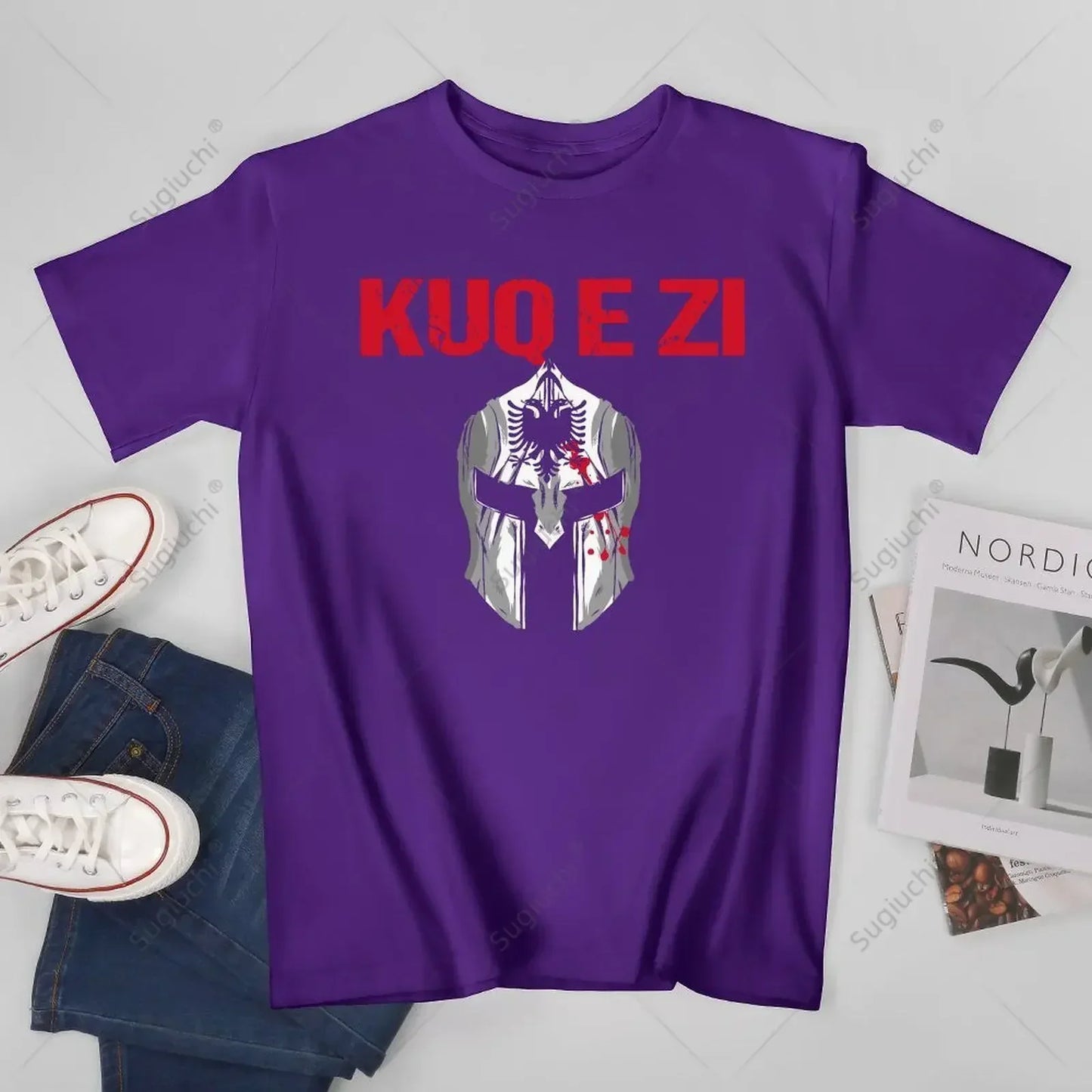 Unisex Men Albania Flag Albanian Kuq E Zi Shqipe Tshirt Tees T Shirts Women Boys 100% Cotton T-Shirt