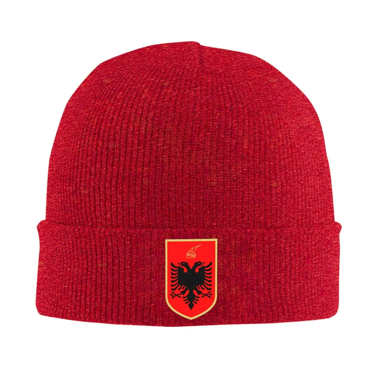 Custom Emblem Of Albania Eagle Bonnet Hats Hip Hop Knit Hat For Women Men Warm Winter Albanian Patriotic Skullies Beanies Caps