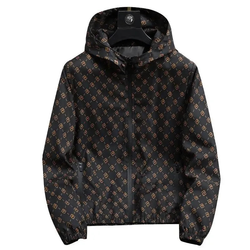 Trendy Loose-Fit Men's Jacket New Spring Autumn Style Versatile Simple Hooded Casual Jacket Fashionable Cross-Border Brand