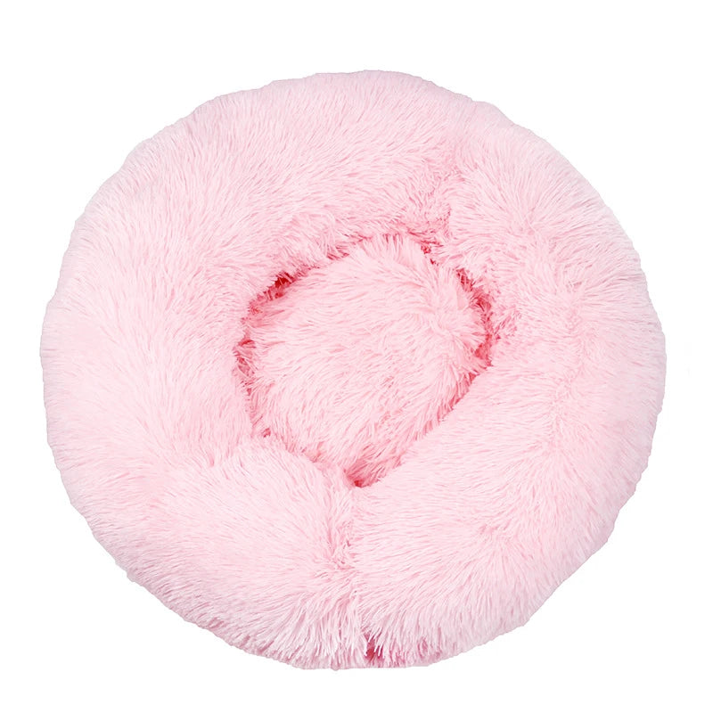 40-110cm Round Pet Bed for Large Dog Bed Super Soft Cat Bed Long Plush Dog House for Medium Dog House Winter Warm Sleeping