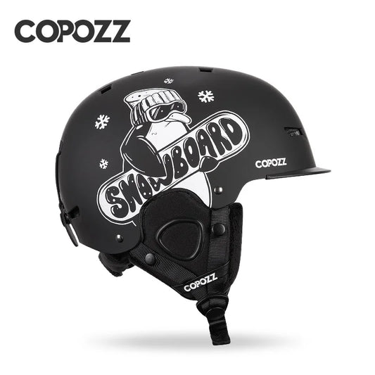 COPOZZ New Unisex Ski Helmet Certificate Half-covered Anti-impact Skiing Helmet For Adult and Kids Snow Safety Snowboard Helmet