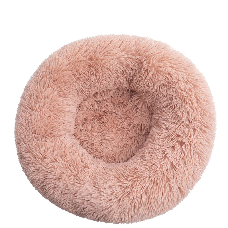 40-110cm Round Pet Bed for Large Dog Bed Super Soft Cat Bed Long Plush Dog House for Medium Dog House Winter Warm Sleeping