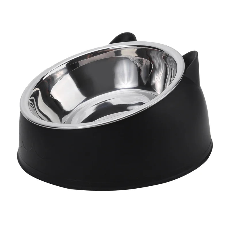 100ML Cat Dog Bowl 15 Degrees Raised Non Slip Puppy Base Cat Food Drinking Water Feeder Tilt Safeguard Neck Pet Bowl Accessories