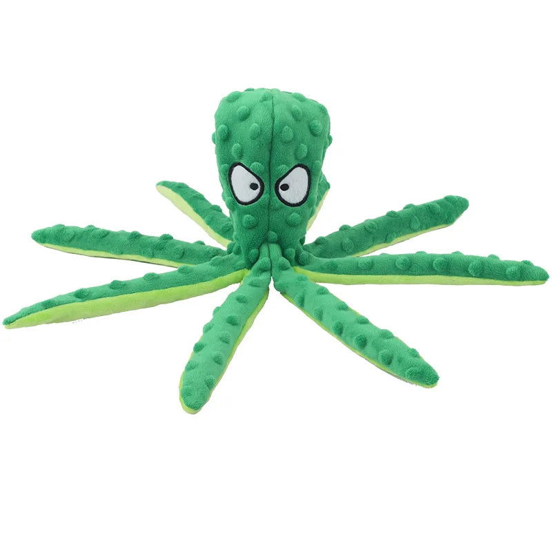 Dog Squeaky Toys Octopus Shape Plush Dog Cat Toy No Stuffing Crinkle Interactive Chew Toys for Small Large Dogs Puppy Plaything