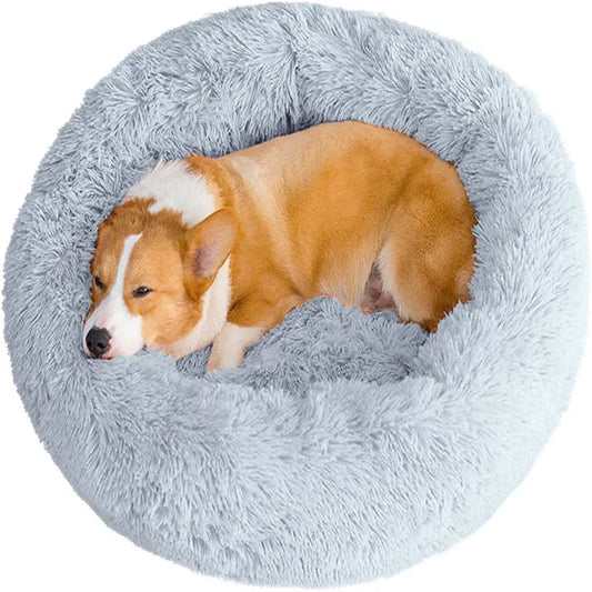 40-110cm Round Pet Bed for Large Dog Bed Super Soft Cat Bed Long Plush Dog House for Medium Dog House Winter Warm Sleeping