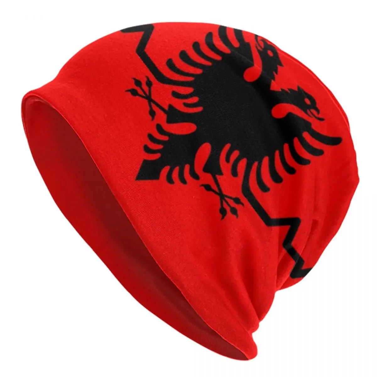 Albanian Flag Pattern Beanie Cap Unisex Winter Warm Bonnet Knitted Hats Fashion Albania Patriotic Skullies Beanies Hats For