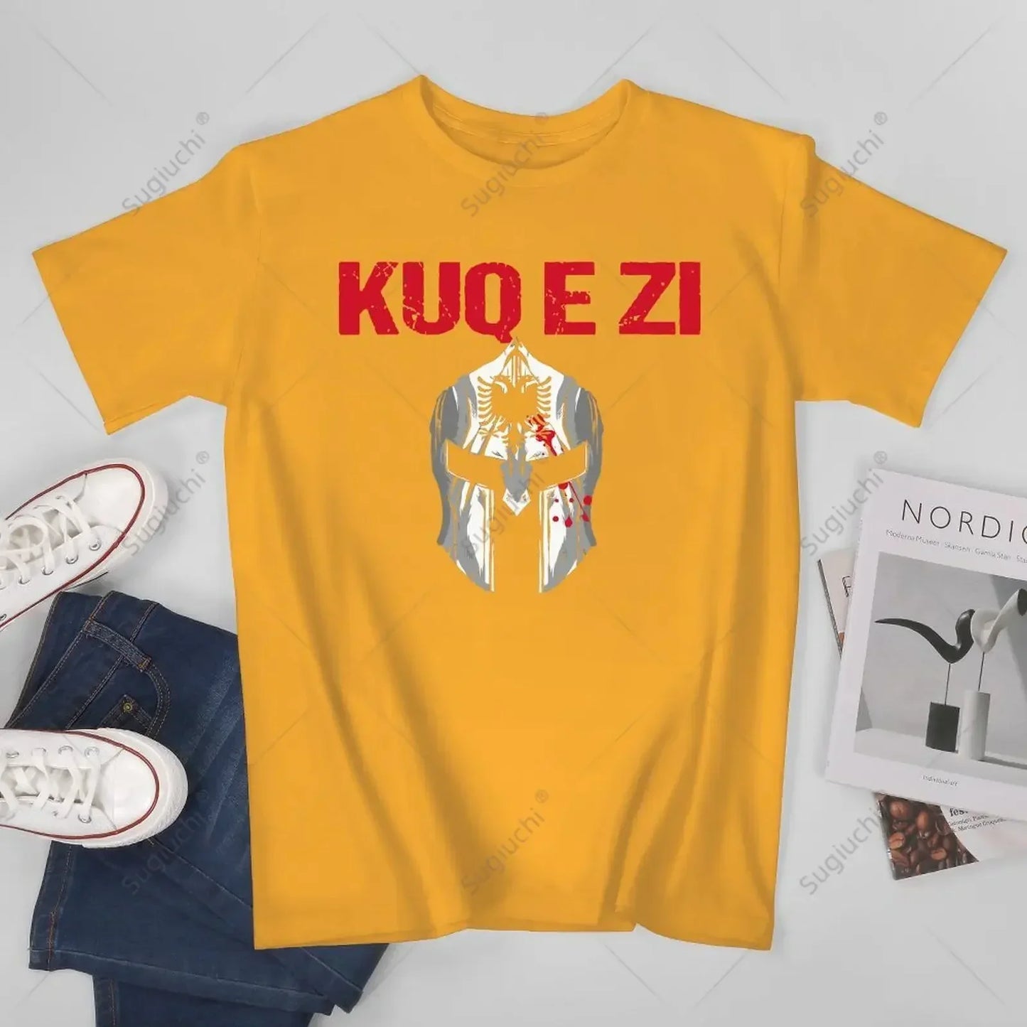 Unisex Men Albania Flag Albanian Kuq E Zi Shqipe Tshirt Tees T Shirts Women Boys 100% Cotton T-Shirt