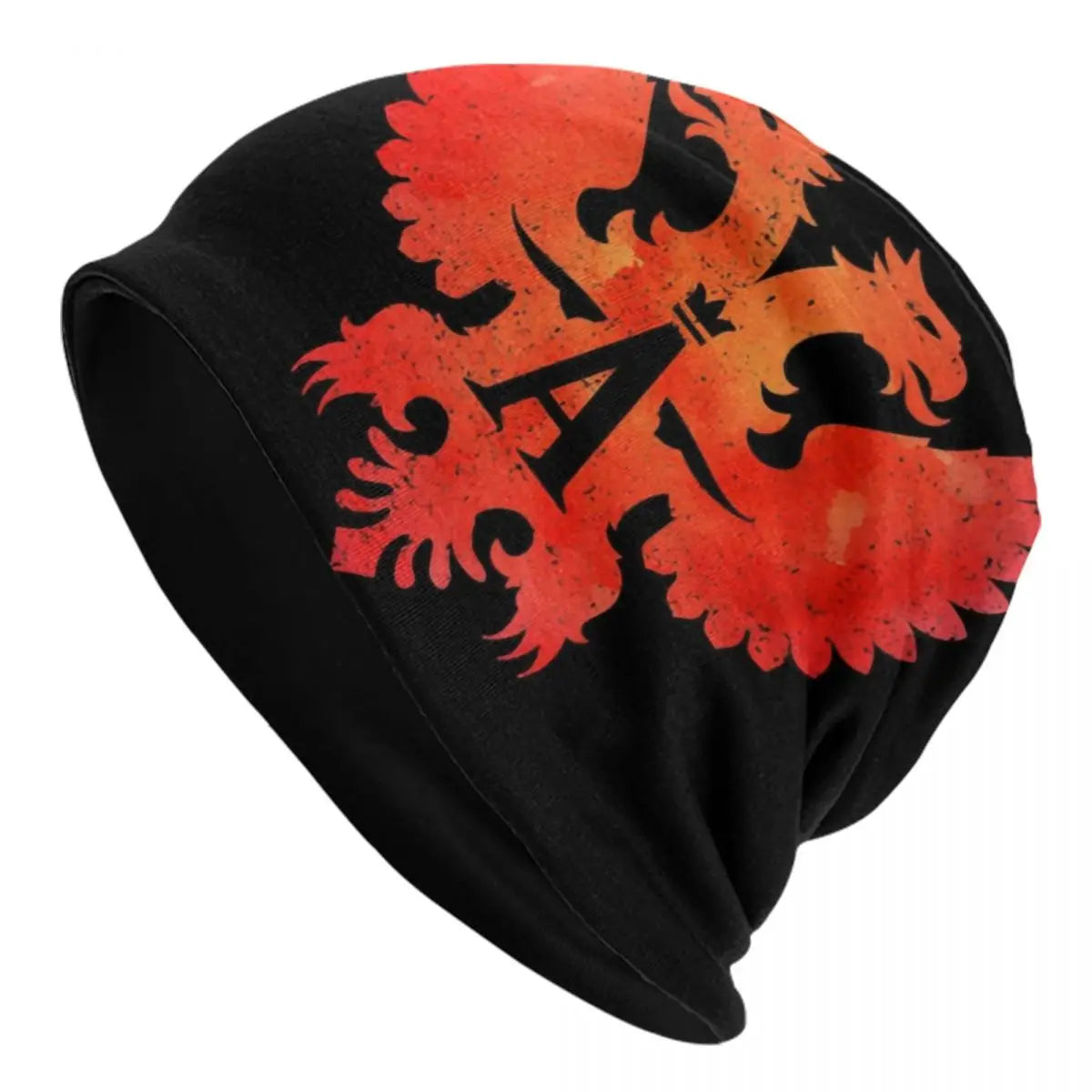 Albanian Flag Pattern Beanie Cap Unisex Winter Warm Bonnet Knitted Hats Fashion Albania Patriotic Skullies Beanies Hats For