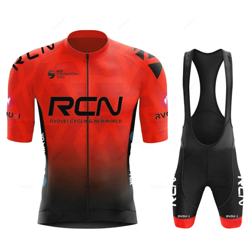 2023 RCN Team Cycling Jersey Set Summer Breathable Road Bicycle Suit Riding Uniform Bike MTB Clothing New Sports Cycling Kits