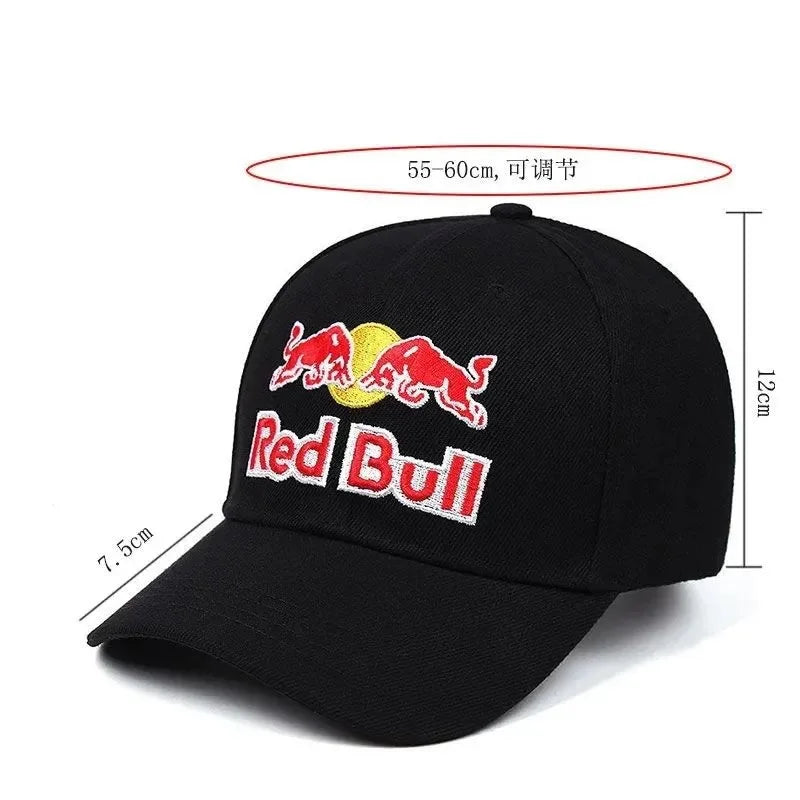 Classic Black Red Bull Baseball Hat Red Bull Racing Hat Men's and Women's Outdoor Sports Red Bull Hat Sunscreen Red Bull Sun Hat