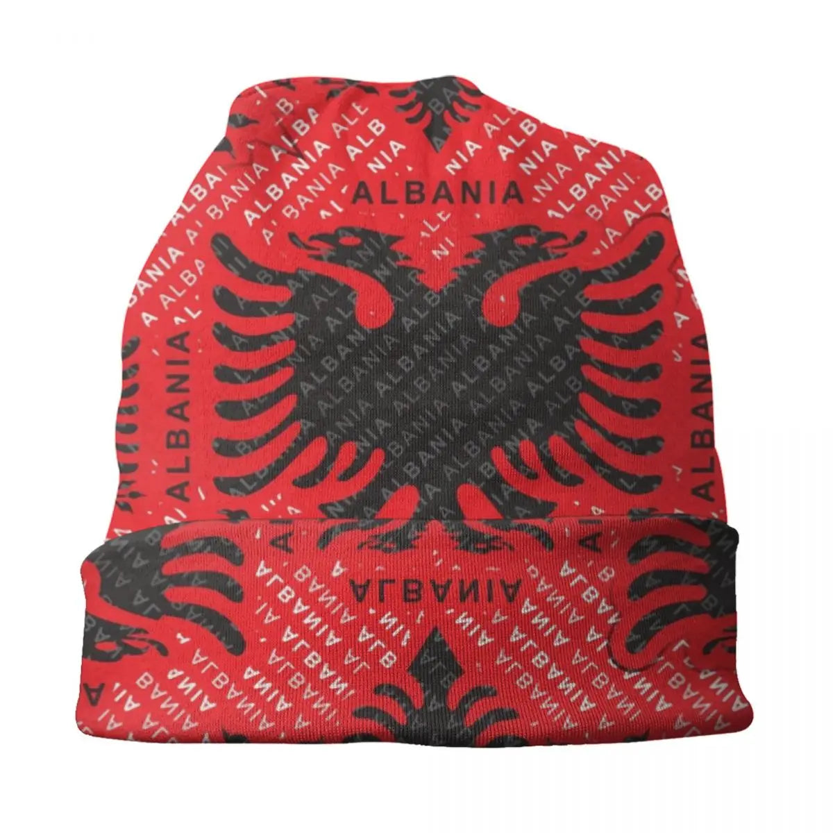 Albanian Flag Pattern Beanie Cap Unisex Winter Warm Bonnet Knitted Hats Fashion Albania Patriotic Skullies Beanies Hats For