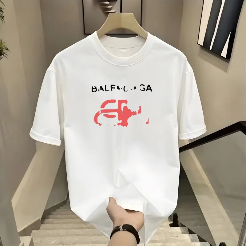 2024 Summer Fashion Trend New Heavy Cotton T-shirt Printed Fashion High-end Fashion Brand Crew-neck Loose Short-sleeved T-shirt